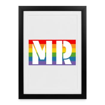 Chemise arc-en-ciel MR - Affiche encadrée (27 × 37 cm) - noir - Devant