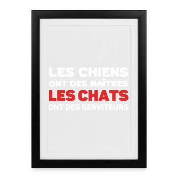 Chats et Chiens: Maîtres et Serviteurs - Affiche encadrée (27 × 37 cm) - noir - Devant