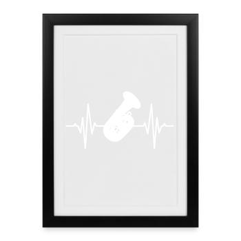Battement de cœur du joueur de tuba - Affiche encadrée (27 × 37 cm) - noir - Devant