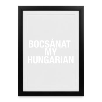 Apprendre le hongrois hongrois - Affiche encadrée (27 × 37 cm) - noir - Devant