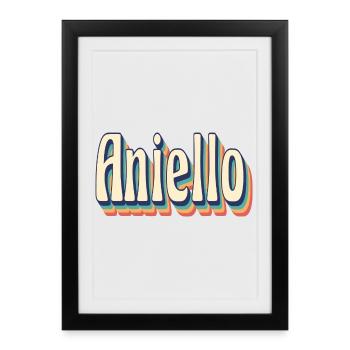 Aniello t-shirt retro vintage t-shirt gift - Framed poster (27 × 37 cm) - black - Front