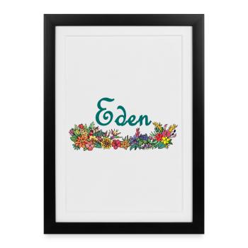 Fleurs et paradis - Affiche encadrée (27 × 37 cm) - noir - Devant