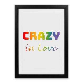 Chemise Crazy in Love Rainbow w - Affiche encadrée (27 × 37 cm) - noir - Devant