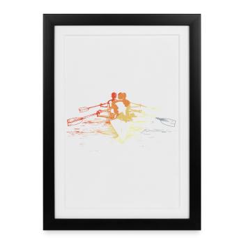 Rowing Team Vintage Look - Framed poster (27 × 37 cm) - black - Front