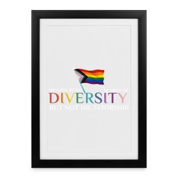 Colorful rainbow flag diversity - Framed poster (27 × 37 cm) - black - Front
