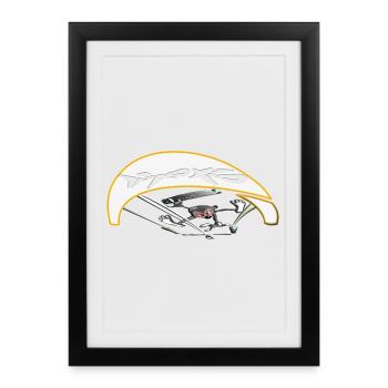 Kiter actif avec trajectoire dynamique - Affiche encadrée (27 × 37 cm) - noir - Devant