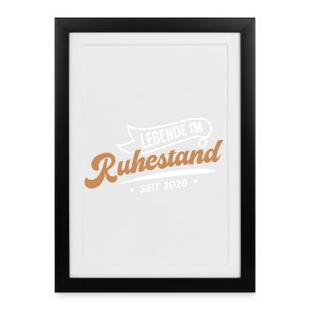 Légende dans Cadeau de retraite pour pension de retraite - Affiche encadrée (27 × 37 cm) - noir - Devant