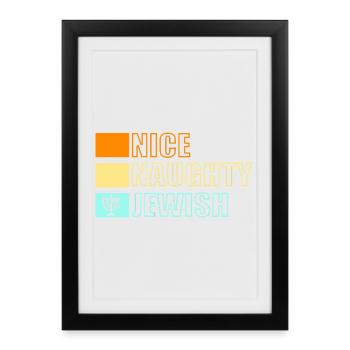Hanoukka Hanoukka Hanoucca - Affiche encadrée (27 × 37 cm) - noir - Devant