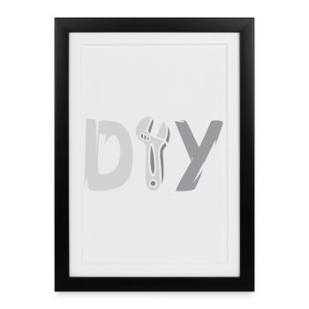 Conception de bricolage - Logo d’outil pour les amateurs de bricolage - Affiche encadrée (27 × 37 cm) - noir - Devant