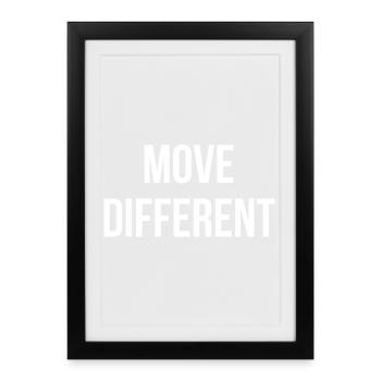 BOUGEZ DIFFÉREMMENT. | Greyline Officiel - Affiche encadrée (27 × 37 cm) - noir - Devant