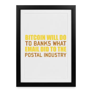 Bitcoin Postal Industry - Framed poster (27 × 37 cm) - black - Front