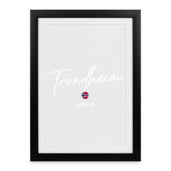 Trondheim - Norway Flag - Norge - Norwegen - Framed poster (27 × 37 cm) - black - Front