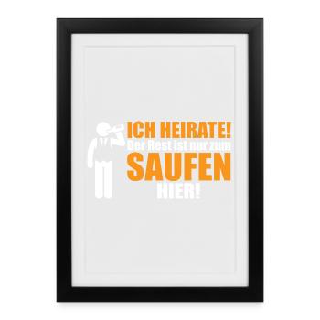 I'm getting married! The rest is here to drink - Framed poster (27 × 37 cm) - black - Front