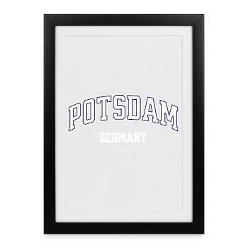 Emblème du Potsdam Germany College - Affiche encadrée (27 × 37 cm) - noir - Devant