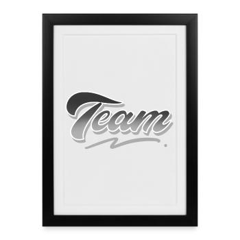 Équipe - Affiche encadrée (27 × 37 cm) - noir - Devant