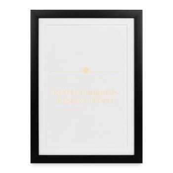 Groenland - Respecter les frontières Respecter les gens - Affiche encadrée (27 × 37 cm) - noir - Devant