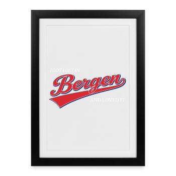 Je me suis perdu à Bergen et j’ai adoré - Voyage en Norvège - Affiche encadrée (27 × 37 cm) - noir - Devant