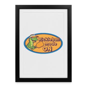 Les joueurs drôles de pickleball adorent les raquettes de pickleball - Affiche encadrée (27 × 37 cm) - noir - Devant