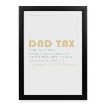 Taxe sur les pères : papa achète pour les enfants - Affiche encadrée (27 × 37 cm) - noir - Devant
