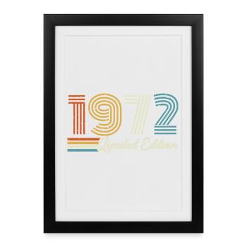 54th birthday 1972 Born 1972 - Framed poster (27 × 37 cm) - black - Front