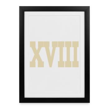 Roman numerals - Framed poster (27 × 37 cm) - black - Front