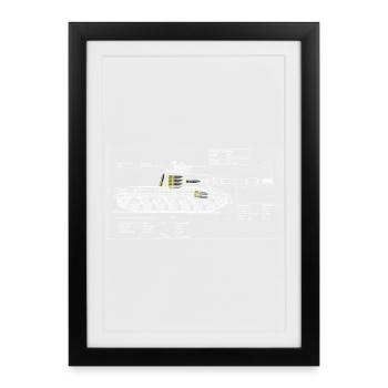 Object 268 blueprint - Framed poster (27 × 37 cm) - black - Front