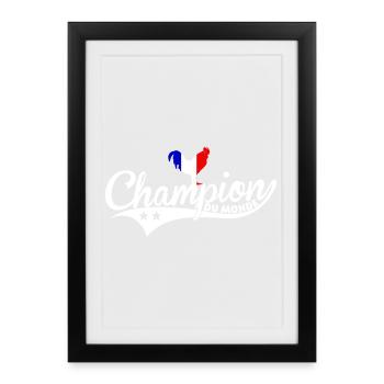 Champion du monde - Affiche encadrée (27 × 37 cm) - noir - Devant