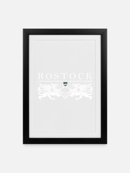 Rostock Greif Doppel - Gerahmtes Poster (27 × 37 cm) - Schwarz