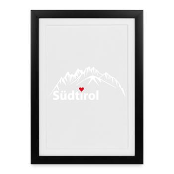 Die Dolomiten, Berge Südtirol  - Gerahmtes Poster (27 × 37 cm) - Schwarz - Vorne