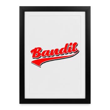 bandit thief crime criminal sticker hooligan gang - Framed poster (27 × 37 cm) - black - Front