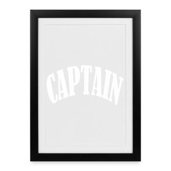 capitaine marin capitaine ancre mer côte mer - Affiche encadrée (27 × 37 cm) - noir - Devant