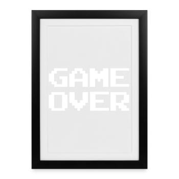 Explosion de couleurs abstraites sur streetwear game over - Affiche encadrée (27 × 37 cm) - noir - Devant