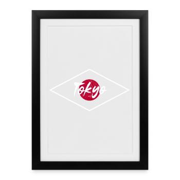 Tokyo Neon Circle Logo - Framed poster (27 × 37 cm) - black - Front