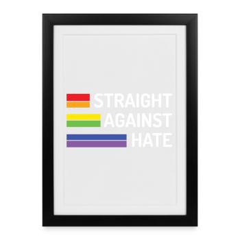 Mois de la fierté - Droit contre la haine - Affiche encadrée (27 × 37 cm) - noir - Devant