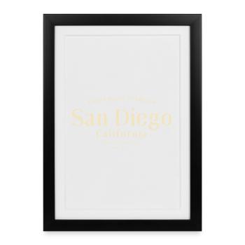 Lettrage San Diego - Affiche encadrée (27 × 37 cm) - noir - Devant