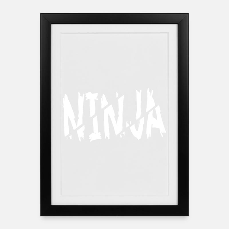 Ninja - Framed poster (27 × 37 cm) - black