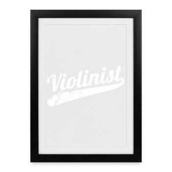 Funny violinist - Framed poster (27 × 37 cm) - black - Front