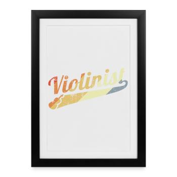 Joueur de violon rétro - Affiche encadrée (27 × 37 cm) - noir - Devant