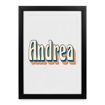 Andrea rétro vintage t-shirt t-shirt idée cadeau - Affiche encadrée (27 × 37 cm) - noir - Devant