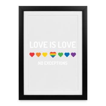 Mois de la fierté LGBT - L’amour est l’amour. Aucune exception. - Affiche encadrée (27 × 37 cm) - noir - Devant