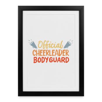 Garde du corps officiel de pom-pom girl - Affiche encadrée (27 × 37 cm) - noir - Devant