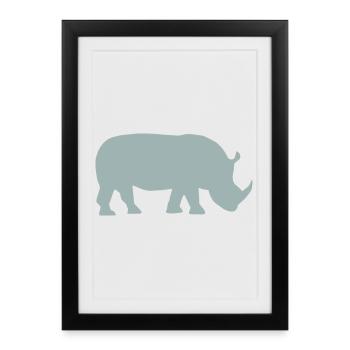 Rhinocéros - Affiche encadrée (27 × 37 cm) - noir - Devant