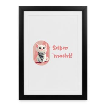 Le chat fier « le fait soi-même » - Affiche encadrée (27 × 37 cm) - noir - Devant