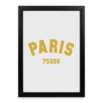 6e arrondissement de PARIS - Affiche encadrée (27 × 37 cm) - noir - Devant