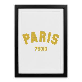 10e arrondissement de PARIS - Affiche encadrée (27 × 37 cm) - noir - Devant