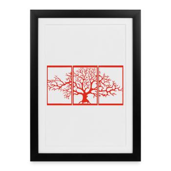 Nature view (red) - Framed poster (27 × 37 cm) - black - Front