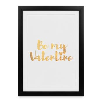 Sois mon cœur d’amour de la Saint-Valentin pour la Saint-Valentin, je t’aime - Affiche encadrée (27 × 37 cm) - noir - Devant