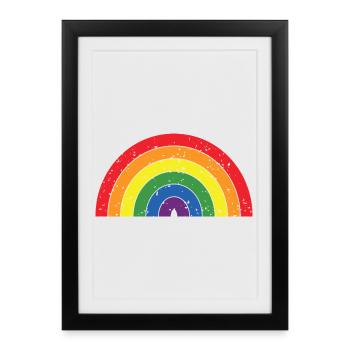 Rainbow Colors Pride Month LGBTQ+ Grunge Texture - Framed poster (27 × 37 cm) - black - Front