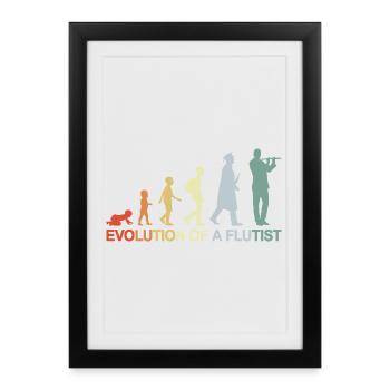 Vintage Flute Evolution - Framed poster (27 × 37 cm) - black - Front