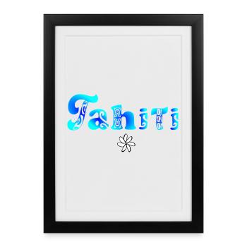Tahiti (Blue Lagoon) - Framed poster (27 × 37 cm) - black - Front